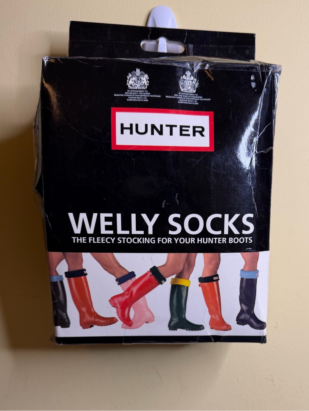 Hunter Welly Socks - Black Fleecy Stocking size L, new